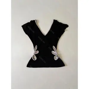 Summer floral pattern women's crop top sexy Harajuku streetwear hip-hop 2000s cute Y2K  Vintage slim versatile new women's tops