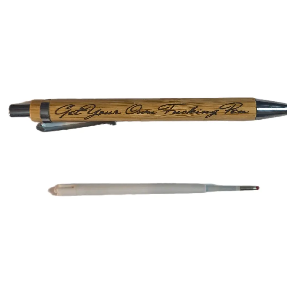 "Get Your Own F**king Pen" Engraved Bamboo Pen & Refill Set