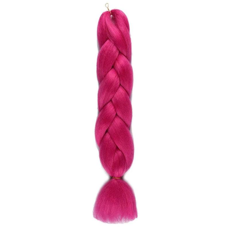 Pink Jumbo Braiding Hair Extension 1pcs/Lot Crochet Braids Hair 100g/pc Hot Pink braiding hair Synthetic Crochet Braids Hair Extension (24Inch Rosy Pink)