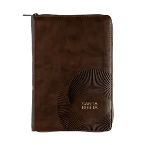 Biblia Letra Grande 12 puntos para hombre con cierre cafe indice RV1960 Soft Cover Santa Biblia para lectura fácil y navegación conveniente