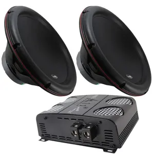 15" 1000 Watt RMS Pro Car Audio Subwoofer Combo w/APHF 1500 Watt Mono Amplifier