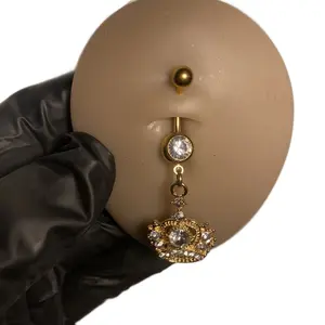 Belly Button Rings Dangle 316L Stainless Steel Belly Rings for Women Navel Piercing Jewelry