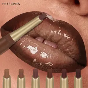 6pcs/set Waterproof Cosmetic Lip Liner Lipstick Lip Liner Pen Nude Color Long-Lasting Smooth Lip Liner Ideal Gift For Mother's Day Makeup