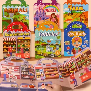 Reusable Jelly Sticky Book for Boys & Girls Birthday Gift, Multiple Themes for Early Learning & Quiet Activities