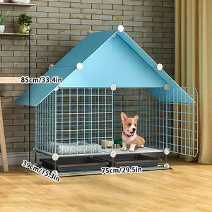 Dog Cage for Small Medium Dogs Indoor with Toilet Separated Pet Corgi Teddy Pomeranian Dog Bed Home Dog Fence