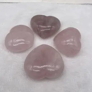 Rose quartz heart-- with inclusion