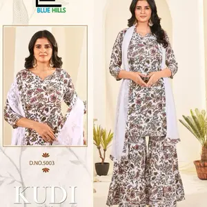 Rayon Printed Sharara Suit, perfect for summer