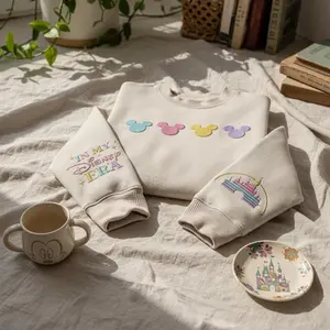 Fairytale Princess Embroidered Sweatshirt – Vintage Royal Style, Magic Kingdom Inspired Princess Crewneck, Enchanted Castle Princess Pullover – Cozy Fantasy Style