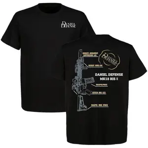 Daniel Defense MK18 RIS II Blueprint T-Shirt,Tactical,Full Colour Perfect for Fans Classic American Style,Gift For Dad