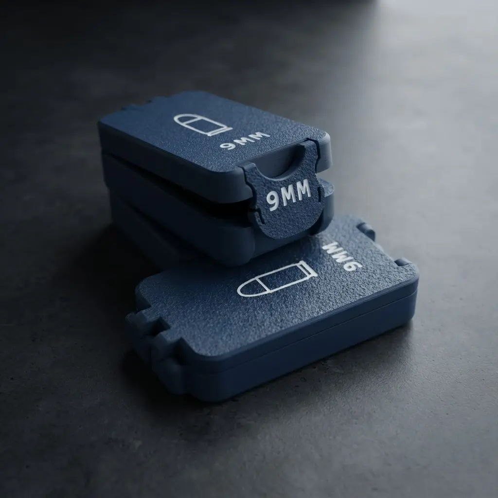 Compact 9MM Storage Organizer Case |  Snap-Latch Box |  Range Gear Storage