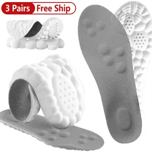 4D Cloud Silicone Insoles, Soft Memory Foam Cushioning Insoles, Breathable Comfort Shoe Inserts, Trim to Fit Universal Insoles for Men Women