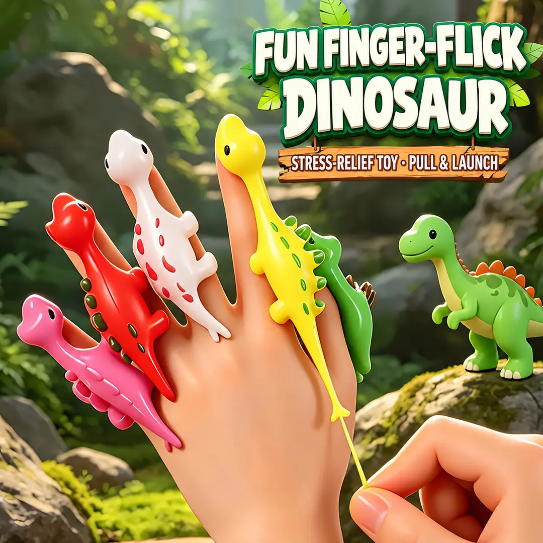 Fun Finger-Flick Dinosaur Stress-Relief Toy Pull & Launch Interactive Playset for Kids