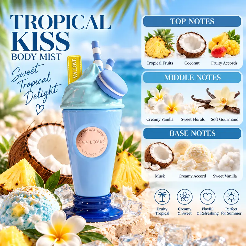 V.V.LOVE Tropical Kiss Body Spray for Women 200ml – Sweet Fruity ...