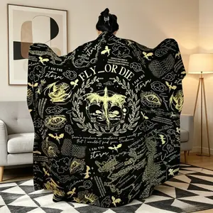 Fourth Wing "Fly or Die" Dragon Rider Flannel Blanket, Cozy Fantasy Throw, Bookish Gift for Readers