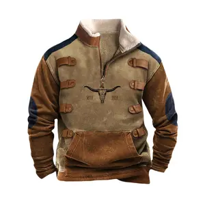 Men's Aztec Hoodie Western Inspired Design1/4 Zip Long Sleeve Pullover Pullover Sweatshirt Classic Cotton The top choice for Christmas gifts