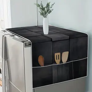 1 piece of four-season universal refrigerator cover with solid color digital printing pattern. The refrigerator cover with storage bag is suitable for kitchens to solve storage problems. It is suitable for refrigerators and washing machines.