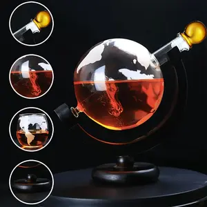 Glass Globe Whiskey Decanter 30oz Crystal Carafe for Bourbon, Vodka, Scotch, Tequila, Unique Novelty Liquor Dispenser - Ideal Gift for Men & Others