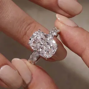 Maxine 9.0ct Elongated Cushion Cut 5A Cubic Zirconia Engagement Ring - Women's Multi-Occasion Artificial Gemstone Jewelry for Proposal, Wedding, Daily Wear