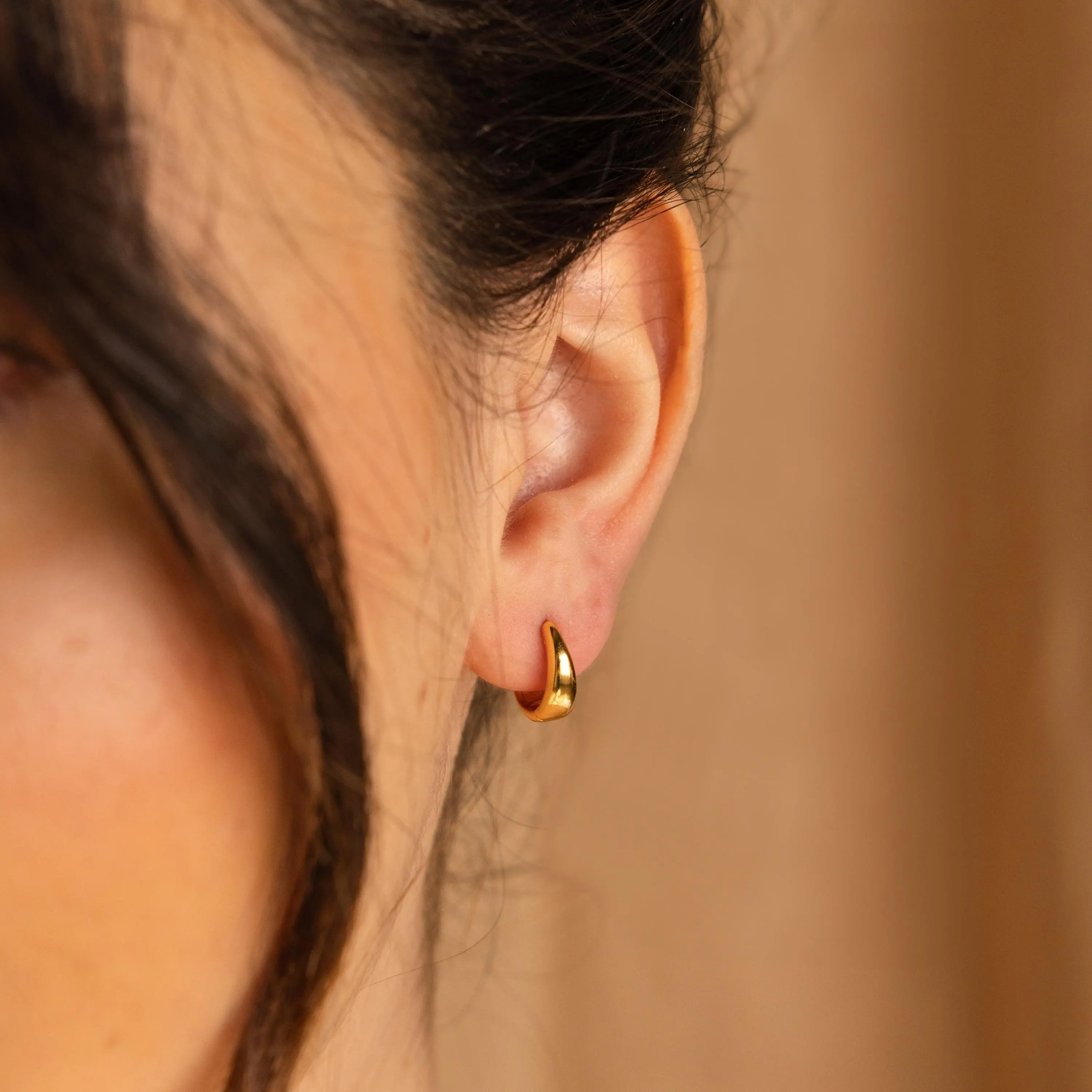 modmints Small Huggie Hoop Earrings - Elegant Minimalist Artificial Gemstone Jewelry, Fashionable Snug Pierced Earrings for Daily Wear, Elegant Minimalist Earrings,summerwins