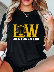 100% Cotton Unisex Law Student Attorney Law School Lawyer Law Student T-Shirt Casual Top