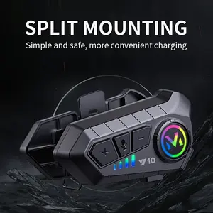 Y10 Helmet Wireless Headset, Motorcycle Helmet Wireless Headset with Bluetooth 5.3 Sound Control, Wireless Motorcycle Headset with Soft and Hard Microphones