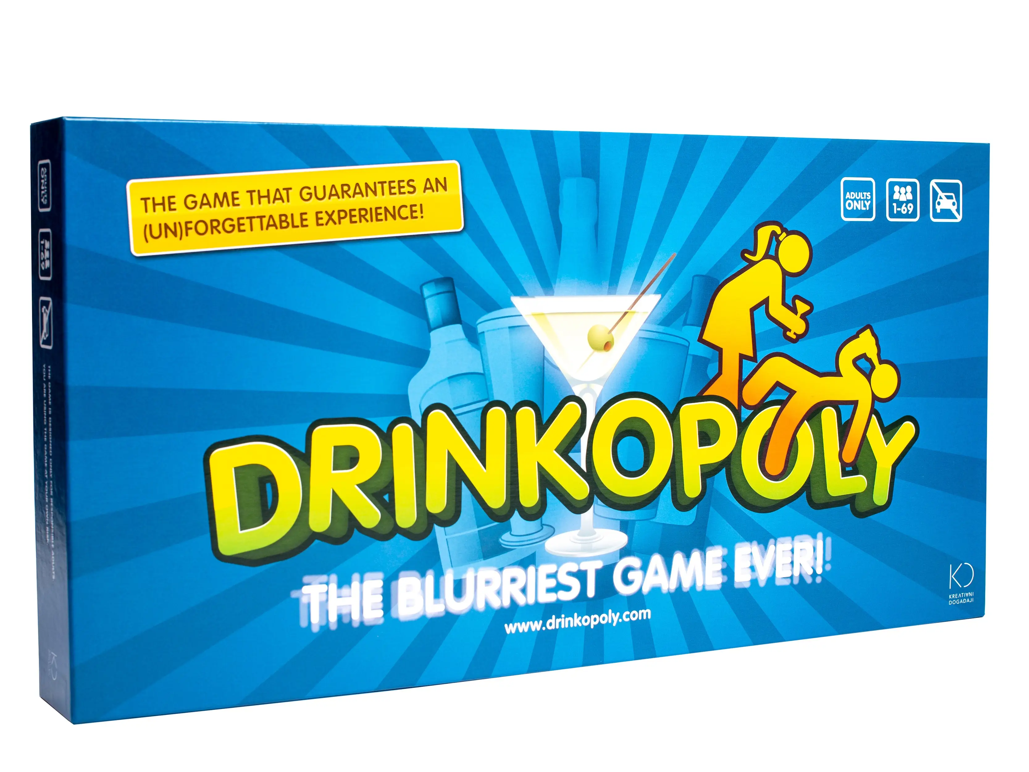Drinkopoly: The Ultimate Adult Party Game for Ages 21+ - Includes Full-Size Game Board, Plastic Tokens, Cards, Dice - Fun Social Gathering Game