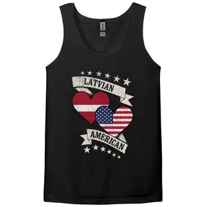 Latvian American Heart Flags Latvia America Tank Top