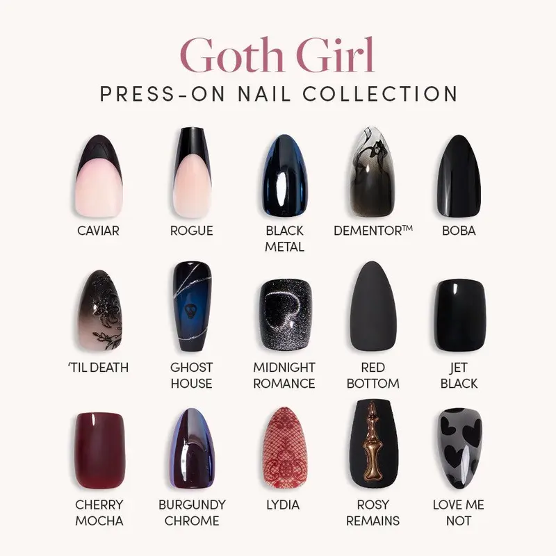Glamnetic Goth Girl Press On Nail Collection