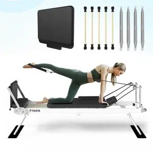 Foldable Pilates Reformer Machine - Dual Resistance (Springs & Cords) with Jump Board, 400 LBS Capacity for Home Gym, All Fitness Levels