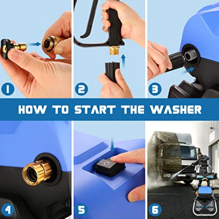 Pressure WasherMAX 5000 PSI Electric Power Washer 1800W 4.0 GPM High Pressure Washer Professional Washer Cleaner with 5 Nozzles