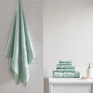 6-Piece Zero Twist Cotton Towel Set - Quick Dry, Antimicrobial Bathroom Towels Available in 7 colors