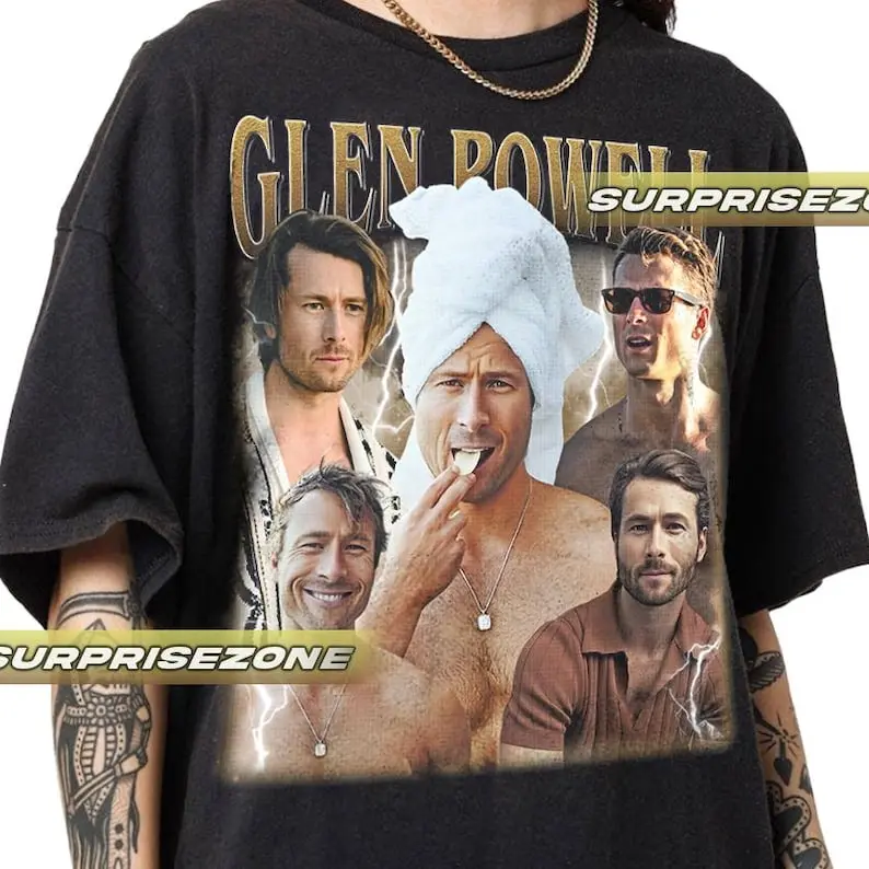 Glen Powell T-Shirt – Twisters Movie Graphic Tee – Storm Chaser Disaster Film Shirt – Hollywood Action Cinema Merch – Gift for Film Fan