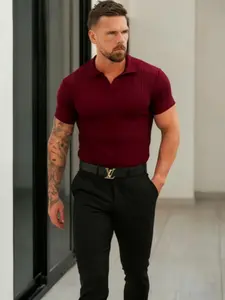 Men's Spring Summer Short Sleeve Plain Polo Shirt, Button Collar Design, Casual & Formal Style, Comfortable Fit, Multifunctional Fashion