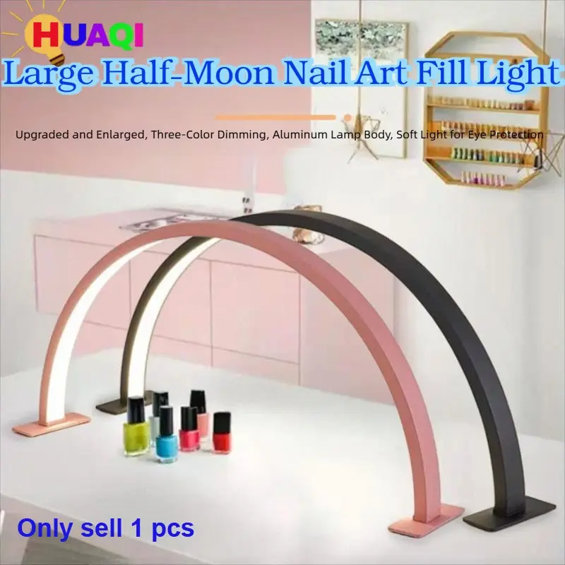Half Moon Manicure Lamp USB Powered LED Nail Light, Dimmable, Perfect for Eyelash Tattoo Crafts and Reading Spa Centers, Enhance Beauty Experience Desk Lamp, Led Table Light