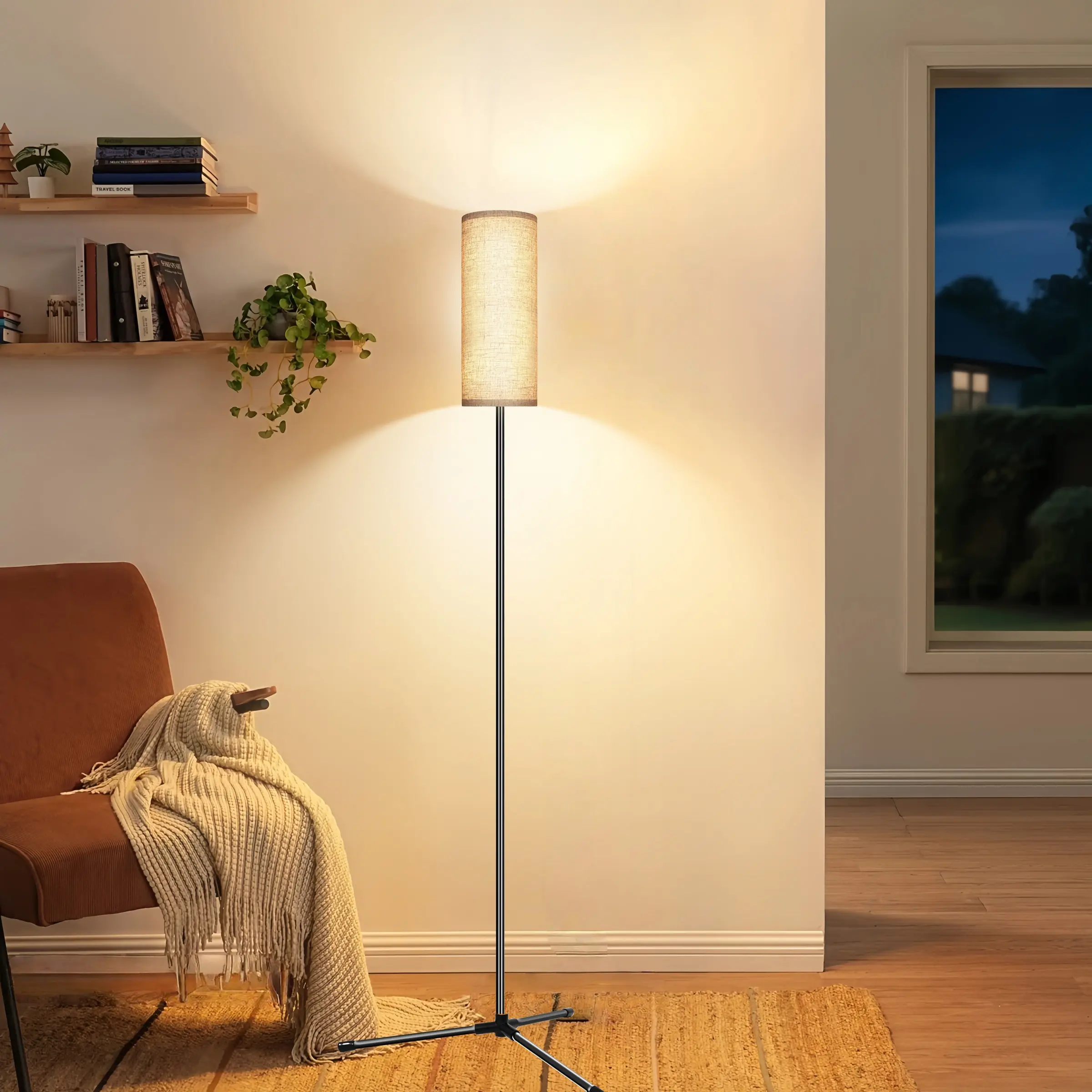LED Dimmable Floor Lamp, Three Color Adjustable, Minimalist Design, USB Powered, 3000-6500k, Brightness Adjustable, Metal Corner Standing Light, Home Decor Lighting, Modern Mood Lighting, Led Lights Bedroom, Led Floor Lamps