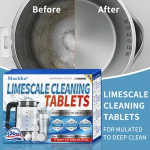 Maebho Limescale Cleaning Tablets 24Pcs Deep Clean Effective Removes Scale Dirt Food Grease Won't Get Damp Or Sticky