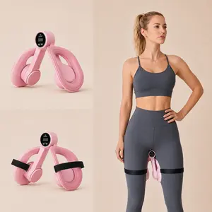 Inner Thigh Trainer & Arm Workout Equipment with Optional Digital Counter, 360° Rotating Home Fitness Exerciser for Inner Thighs, Legs & Arms, Compact Workout Equipment for Home Training & Daily Fitness Use