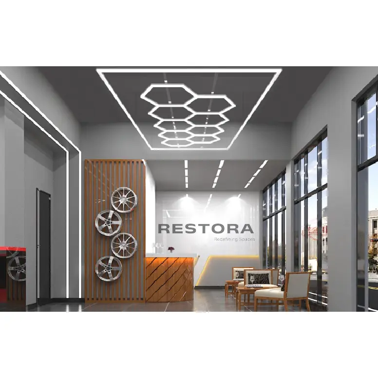 8' x 15' 11" - LED Hexagon Light Panel (9 Hexagons w/ Border)
