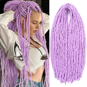 Dreadlock Extensions 20 Inch 20 Strands Lavender DE Dreads Light  Soft Double Ended Dreadlock Extensions  Reggae Style Braid in Synthetic Dreads for Women Men