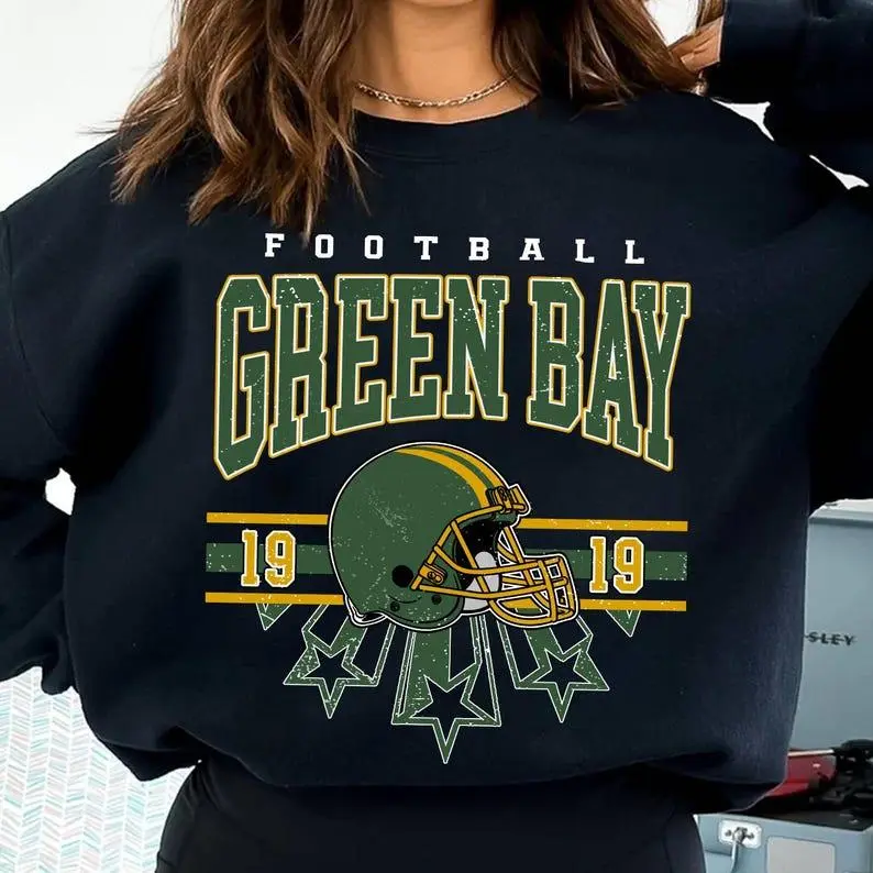 Green Bay Football Sweatshirt, Green Bay Shirt Retro Style 90s Vintage Unisex Crewneck, Graphic Tee Gift For Football Fan Sport