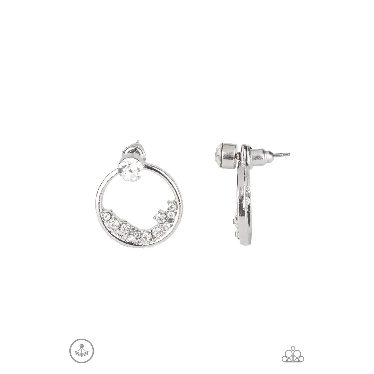 Rich Blitz - White Double Sided Earring