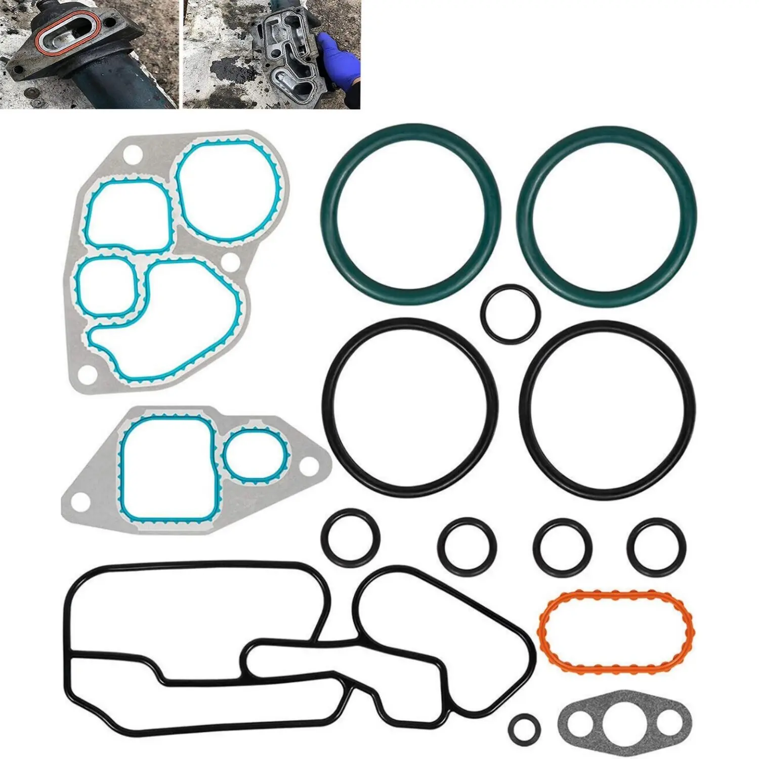 Engine Oil Cooler Gasket Kit for Navistar International DT466E 431270 1823182C95