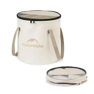 Naturehike Collapsible Bucket with Lid&Handle, Portable Folding Ice Bucket for Camping, Hiking, Fishing&Travel, Multipurpose Water Storage&Wash Basin Outdoor Outdoorfun Hiking Essentials