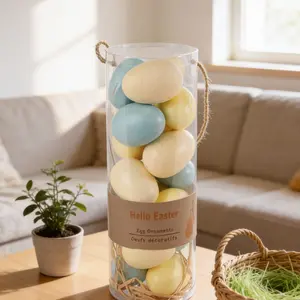 Hello Easter Egg Ornaments in Clear Cylinder
