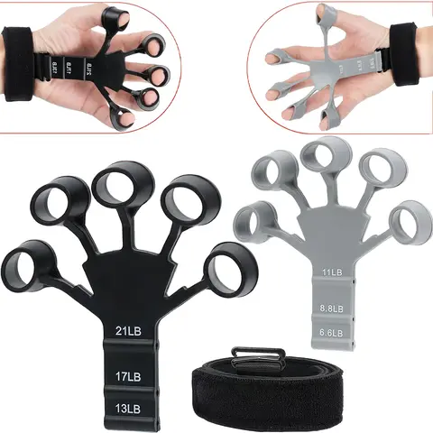 Unisex Adjustable Hand Grip Trainer (2 Pcs) - Workout Hand Gripper for Beginners, 6-Gear Adjustment, 6.6 lbs-11 lbs Range, Handgrip Strengthener for Fitness, Boxers, Rock Climbing, Resistance Band Hook Compatible