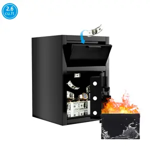 Business Safe Box with Drop Slot - Heavy Duty 2.6 Cu Ft Depository Drop Safes Digital Combination Money Safe Anti-Fishing Deposit Safes for Home Office Hotel Cash Slips Expense