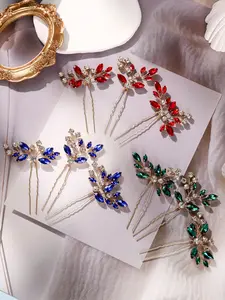 3 Piece Set Bride Hair Accessories Sparkling Rhinestone Bobby Pins Wedding Updo Hair Decor Bridesmaid Accessory Bridal Hair Accessories