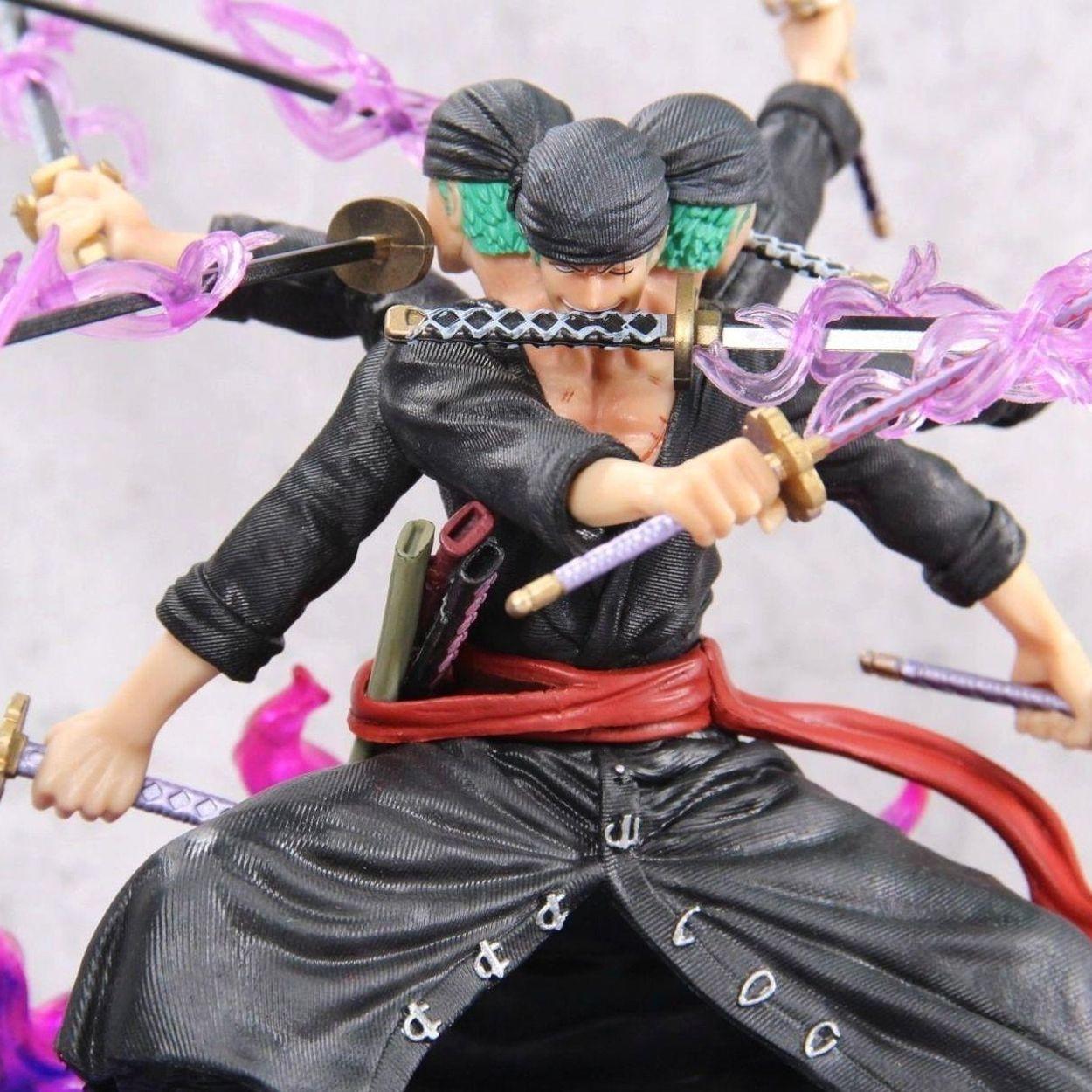 One Piece Zor'o Nine-Blade Sword Figure, Three-Head Six-Arm Asura Collectible Display, Perfect Gift for Boys, Anime Fan Favorite