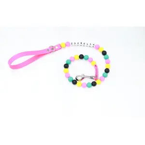 Custom Name Beaded dog leash