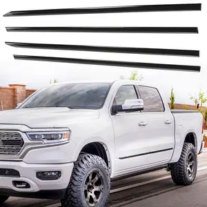 CROSSDESIGN 4pcs Fit For 2019-2021 Dodge RAM 1500 Crew Cab Black Body Side Moldings Trim